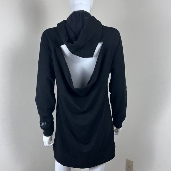 Victoria's Secret Women Size S Black Pullover Hood Mini Sweater Dress Open Back - Picture 13 of 16